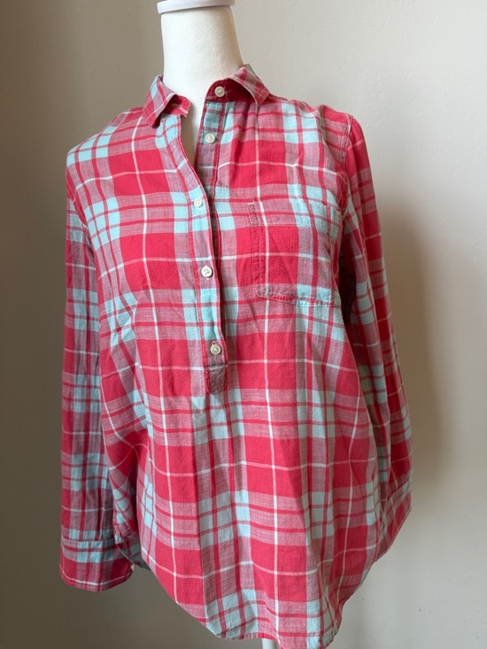 J. Crew Tops - J. Crew The Perfect Shirt in Red and Light Blue Plaid